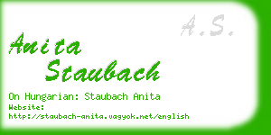 anita staubach business card